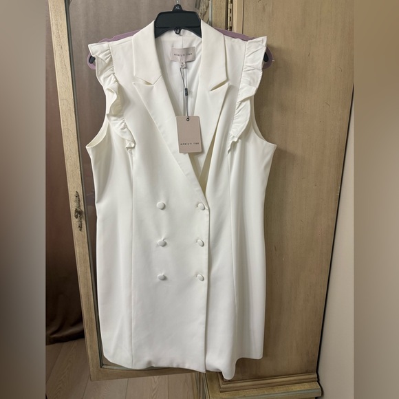 Adelyn Rae Cream Sleeveless Ruffle Mini Dress - Picture 1 of 7